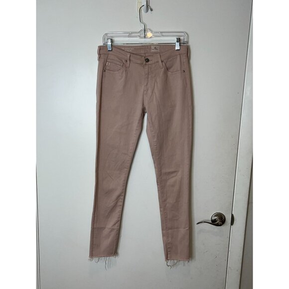 Ag Adriano Goldschmied Legging Ankle Super Skinny Raw Hem Jean MAUVE size  27 - Picture 3 of 11